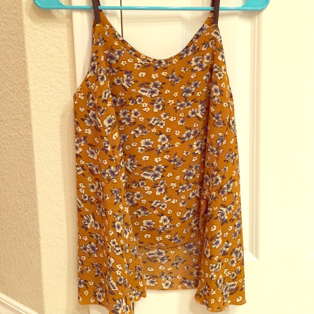 Cute dark orange floral blouse